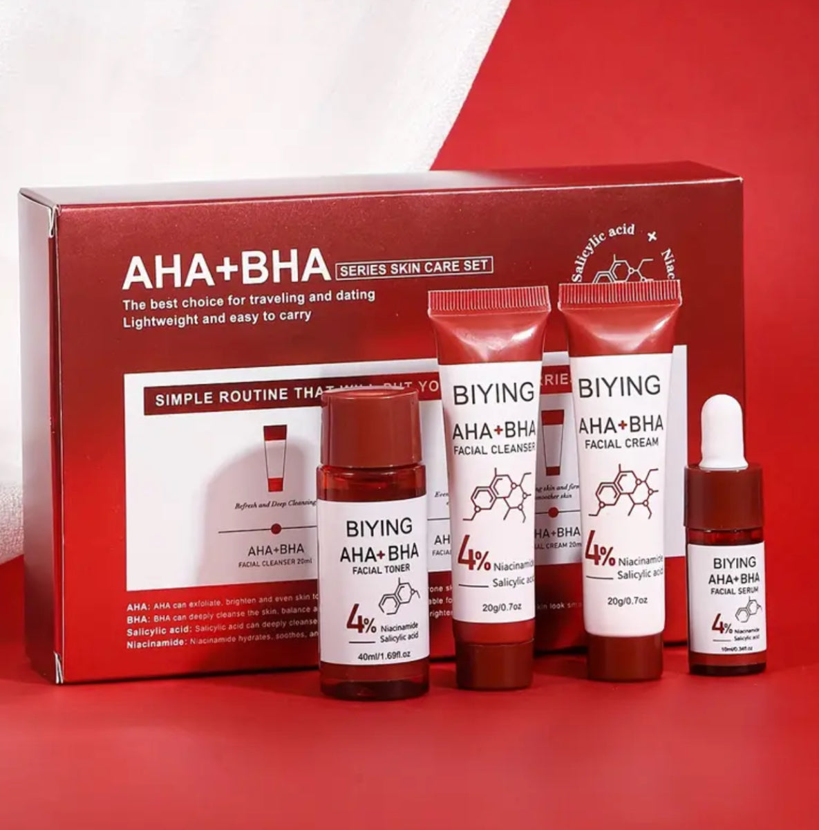 4 pc AHA & BHA skin care set